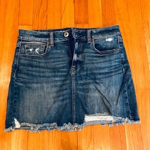 AE Lightly Distressed Denim Mini Skirt